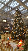 Christmas decorations at Glasgow Central today (30th).<br><br>[John Yellowlees 30/11/2016]