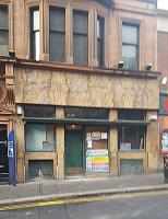 The first stage of re-developing Queen Street has started. Work is under way on converting this former pub on Dundas Street for decanting for the travel centre.<br><br>[Ewan Crawford Collection 05/12/2016]