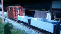 A collection of narrow gauge wagons at Railway Farm on the short track laid down to the confluence of the Rivers Tay and Tummel.<br><br>[Alan Cormack //2016]