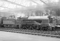 LMS 'Claughton' class 4-6-0 no 5953 <I>Buckingham</I> with a train at Carlisle in the early 1930s. Built in 1917 for the LNWR (as 986) the locomotive was withdrawn in 1936.<br><br>[Dougie Squance (Courtesy Bruce McCartney) //]