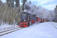 Making a brisk departure from Drei Annen Hohne station in 2013.<br><br>[Ian Dinmore 26/01/2013]