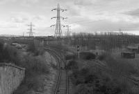 Wide view of Kincardine with a siding into the power station diverging to the right.<br><br>[Bill Roberton //1987]