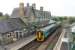 Seen from the new station footbridge, 158832 has just come off the adjacent depot at Machynlleth to form a Sunday service to Aberystwyth and is awaiting departure time on 18th September 2016.<br><br>[Mark Bartlett 18/09/2016]