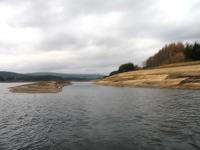 Water filled cutting of the closed Border Counties Railway - now the Kielder Reservoir.<br><br>[Ken Lewis //]