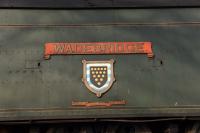 34007's nameplate seen at Ropley. 'Wadebridge' West Country Class.<br><br>[Peter Todd 28/12/2016]