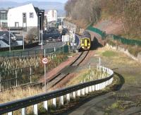With less than three miles to go to its destination, ScotRail 158729 pulls away from the platform at Galashiels on 14 February 2017 with the 0954 Edinburgh Waverley - Tweedbank.<br><br>[John Furnevel 14/02/2017]