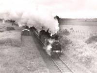 Ex-Caledonian 0-6-0 57441 passing Pitcrocknie Siding on the approach to Alyth on 16 June 1960. The train is the 1960 SLS/RCTS Joint Scottish Railtour. [Ref query 931]<br><br>[WA Camwell (Copyright Stephenson Locomotive Society) 16/06/1960]