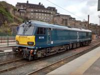 The Caledonian Sleeper 92 018 at what will soon be the far end of Platform 5. Regular stabling here, and at the new Platform 6 (nearer the camera, and also occupied today) will soon have to come to an end. Photographed 11/03/2017.<br><br>[David Panton 11/03/2017]