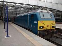67 003 in what could almost be Rail Blue. It's occupying the far end of what will be Platform 6 by summer 2018. Waverley currently has a generous 4 stabling points: here, the neighbouring Platform 5 stub, opposite No 7 and between Nos 16 and 17.<br><br>[David Panton 11/03/2017]
