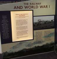 A display at a Great War exhibition at Glasgow Central showing the connections between the war and the railway.<br><br>[John Yellowlees 19/01/2017]