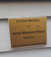 Stranraer plaque - unveiled today in memory of the SAYLSA company secretary James McKenzie Wilson who died last month.<br><br>[John Yellowlees 27/03/2017]