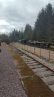 Heritage Railway Association visit today to Invergarry showing the re-instated track and repaired platform.<br><br>[John Yellowlees 02/04/2017]