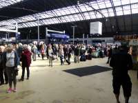 A look across the busy concourse at Queen Street on Saturday 01/04/2017.<br><br>[David Panton 01/04/2017]