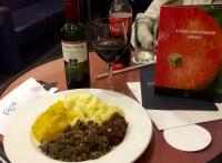 Dining, on the <a href=https://www.sleeper.scot/ target=external>Caledonian Sleeper</a>. Here's one of my haggis, 'Award winning Cockburn’s Haggis, Neeps and Tatties'.<br>
<br>
<br><br>[Colin McDonald 03/04/2017]