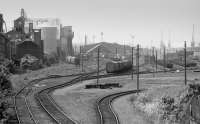 Thirty years ago.... looking west over Leith South Yard, still with grain, coal and pipes traffic. We were told (in 1980) that Leith South was the busiest freight terminal in Scotland. Don't think anything goes there now.<br><br>[Bill Roberton //1987]