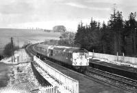 D5307 passing south through Stobs station with an engineer's inspection saloon on 1 April 1970.<br><br>[Bruce McCartney 01/04/1970]