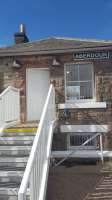 Aberdour signal box, decommissioned in the 1970s, has been restored for Artline. Artist Lynette Gray will use the lower floor for creating ceramic work and the upper floor for painting. The box was 'opened' on the 25th.<br><br>[John Yellowlees 25/04/2017]
