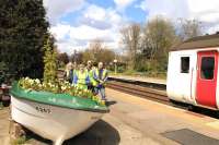 A blooming boat! Cantley station up side, June 2016. <br><br>[Ian Dinmore 11/06/2016]