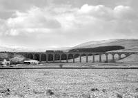 View west towards Shankend Viaduct on 1 April 1970 as D5307 crosses with an engineer's inspection coach.<br><br>[Bruce McCartney 01/04/1970]
