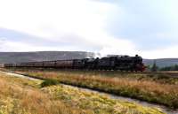 Not far to go now. Black 5 No.45212 and K1 No.62005 are a few minutes early as they haul <i>The Great Britain X</i> across the moor at Moy near Inverness.<br><br>[John Gray 01/05/2017]