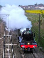 60103 Flying Scotsman nears Inveresk with The Cathedrals Express from Kings Cross to Edinburgh on 13 May.<br><br>[Bill Roberton 13/05/2017]