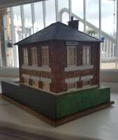 A model of Aberdour signal box on display on the occasion of the box opening.<br><br>[John Yellowlees 27/04/2017]