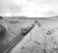 D3888 passing the site of Fans Loanend siding near Earlston with the Greenlaw goods on 16 July 1965. <br><br>[Bruce McCartney 16/07/1965]