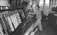 Garnqueen North Junction Signal Box in 1980. I am reliably informed by Joe McLaughlin that the signalman is Eddie Berry (Joe was Eddie's relief).<br><br>[Ian Millar //1980]