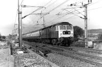 Brush Type 4 47532 takes a Barrow-in-Furness to Crewe train south through the remains of Garstang & Catterall station on 11th October 1980. [Ref query 1037] The former D1641 continued in service until 1997 and was scrapped at Springs Branch four years later. <br><br>[Mark Bartlett 11/10/1980]