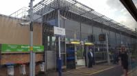 Partick station's new building and platform recycling centre.<br><br>[Beth Crawford 22/05/2017]