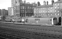 Class 73 and 71 locomotives stabled in Grosvenor carriage sidings in 1974. View is east, with Victoria station half a mile north to the left. [Ref query 1065]<br><br>[Bill Roberton //1974]
