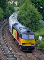 60085 passes Inverkeithing Central Junction with Aberdeen - Oxwellmains cement empties on 21 June.<br><br>[Bill Roberton 21/06/2017]