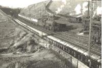 Thornton Junction's D49 4-4-0 no 62704 <I>Stirlingshire</I> approaching Cowlairs East Junction on 6 September 1955 with a train from Fife.<br><br>[G H Robin collection by courtesy of the Mitchell Library, Glasgow 06/09/1955]
