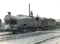 LNER Class Q1 0-8-0T 69925 stabled at Eastfield on 16 April 1954 with B1 4-6-0 61342 standing beyond.<br><br>[G H Robin collection by courtesy of the Mitchell Library, Glasgow 16/04/1954]