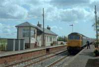 A 47 hauled train train heads slowly north through Barrhill as tablets are exchanged.<br><br>[Andy Kirkham //]