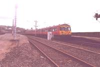 303-051?, I think, departs Wemyss Bay for Glasgow in 1985. At this time three platforms could be used.<br><br>[John Gray //]