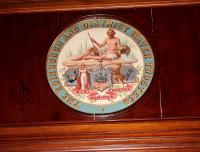 Plaque above the main door to the boardroom at Victoria Lodge. February 2006. <br><br>[John Furnevel 01/02/2006]