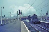 44889 with down cement train at Newton.<br><br>[John Robin 16/19/1965]