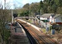 Looking west over the platforms of Hartwood station, North Lanarkshire, in February 2006.<br><br>[John Furnevel 13/02/2006]