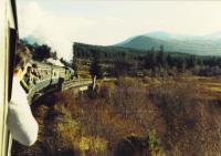 2005 leaves Tulloch and crosses the Spean viaduct.<br><br>[John Robin 14/11/1987]
