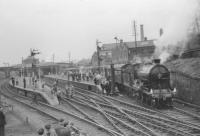 Glen Douglas at Alloa. Note upper and lower quadrant signals and absence of Health & Safety<br><br>[John Robin 30/03/1964]