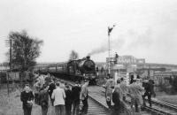 NB 256 at Kincardine station on 30 March 1964, with the bridge in the background. [See image 39356]<br><br>[John Robin 30/03/1964]