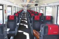 One of the delights of travelling on train EC6 (Eurocity) from Mannheim to Cologne on 12th June 2017 was sampling the traditional First Class accommodation on this Swiss Railways service from Interlaken to Hamburg. Seats were comfortable and matched to windows, allowing the best possible views on the delightful run along the west bank of the Rhine gorge north of Bingen.<br>
<br><br>[David Spaven 12/06/2017]