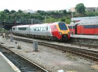 A Virgin Voyager arrives at Bristol Temple Meads from the south west on 2 August 2002 forming a Paignton - Manchester Piccadilly CrossCountry service. <br><br>[Ian Dinmore 02/08/2002]