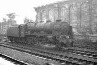 Rebuilt Royal Scot 4-6-0 no 46162 <I>Queen's Westminster Rifleman</I> stands in wait in the sidings on the west side of Carlisle station in the summer of 1963. The loocomotive is awaiting the arrival of the 2.15pm Liverpool - Glasgow Central which it will take forward to its ultimate destination. <br><br>[K A Gray 10/08/1963]