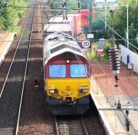The 0422 ex-Tees Dock leaves the Craiglockhart Junction - Slateford Junction spur on 10 August 2017 heading for Carstairs and the WCML en route to Mossend Euroterminal.<br><br>[John Furnevel 10/08/2017]
