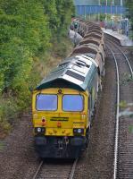 66549 leads a Millerhill - Dyce ballast and 66956 brings up the rear on the approach to Dalgety Bay.<br><br>[Bill Roberton 09/09/2017]