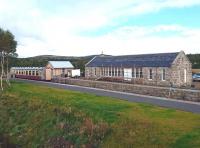 Progress at Grantown-on-Spey East on 14 September 2017, including new windows and doors now installed on the station building.<br><br>[Andy Furnevel 14/09/2017]