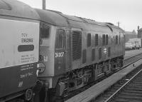 24007 coupled to a Motorail vehicle at Stirling.<br><br>[Bill Roberton //1974]