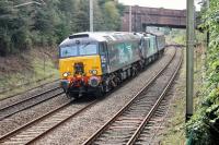 A special working through Hest Bank. DRS 57304 <I>Pride of Cheshire</I> hauls electro-diesel 88005 <I>Minerva</I> and a single MkII coach from Crewe to Kingmoor on 20th September 2017. <br><br>[Mark Bartlett 20/09/2017]